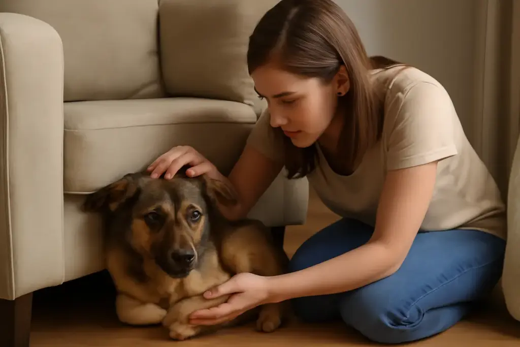 Cane adottato che trema o si nasconde: come aiutarlo a sentirsi al sicuro