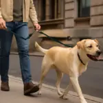 Cane al guinzaglio in città: la lunghezza giusta che riduce trazione e tensione