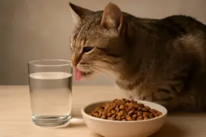 Quanta acqua bevono i gatti con dieta secca? il rischio che si nasconde nel piatto