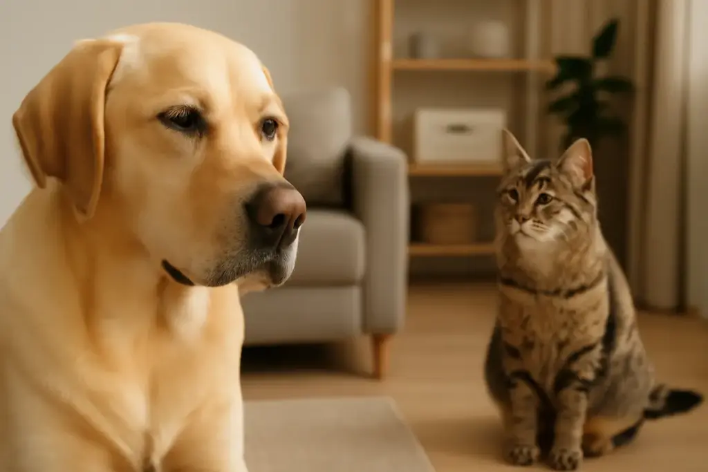 Cane che ignora il gatto in casa: quando è buon segno e quando no