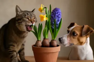 Bulbi primaverili in vaso e animali domestici: i casi più sottovalutati