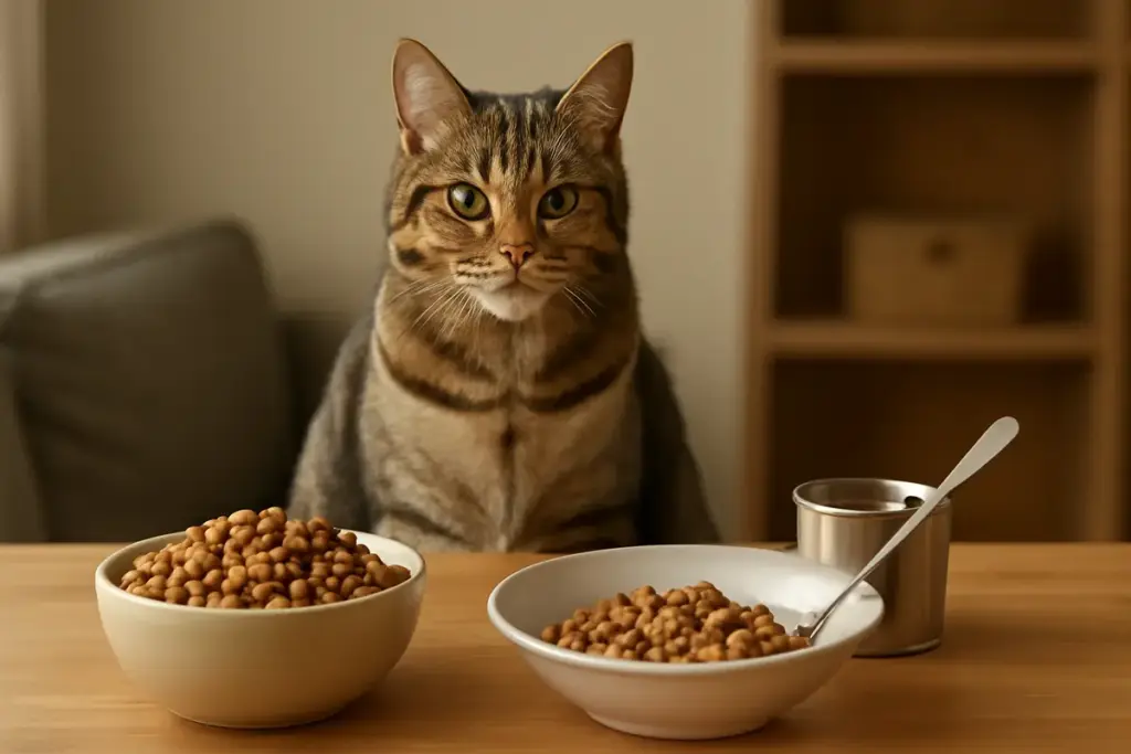 Mixing cibo umido e secco nel gatto: vantaggi reali o moda da non seguire?