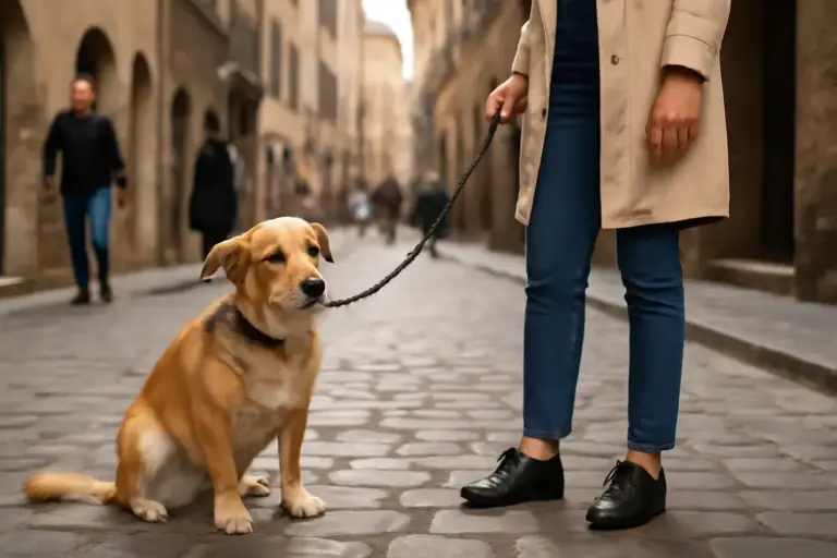 Cane ansioso in centro storico: i segnali di disagio che si confondono con capricci